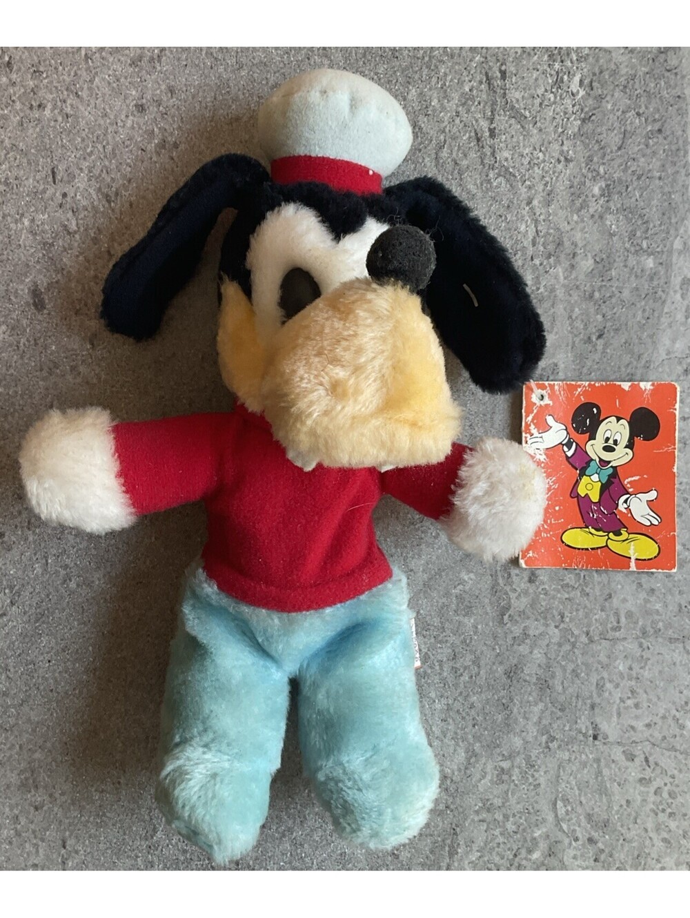 1970's Vintage Walt Disney Goofy Bean Bag Plush 10.5" Stuffed Animal w/Tag